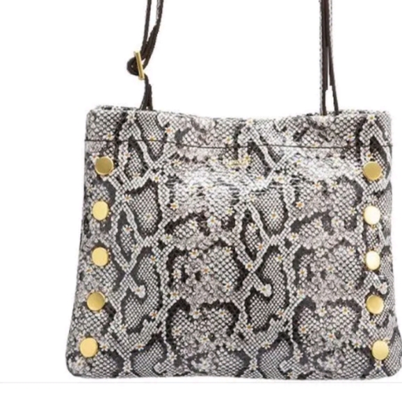 Hammitt Duke Snake Daisy Adjustable Crossbody Purse New Brushed Gold Snakeskin
